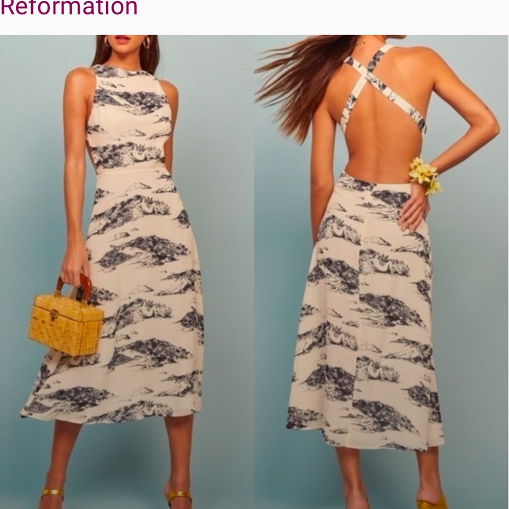 Reformation Navy and Cream Women's Dress, size 0. NWT - Picture 7 of 7